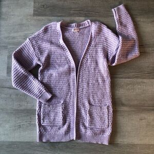Cat and Jack girls knitted lavender color cardigan. Large